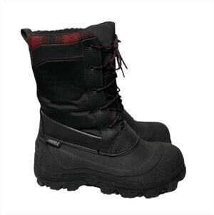 Tundra Mens Kisco Snow Boots 11 Black Red NWT Buffalo Plaid Waterproof Snow